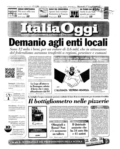 Italia oggi : quotidiano di economia finanza e politica